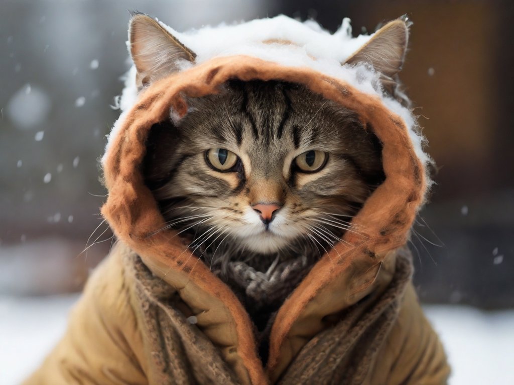 gato com roupa de frio