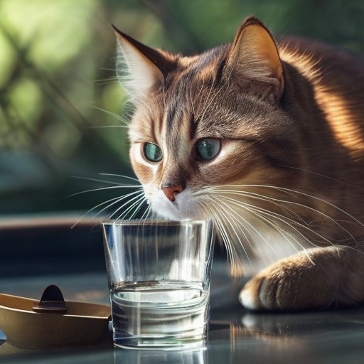 gato tomando agua