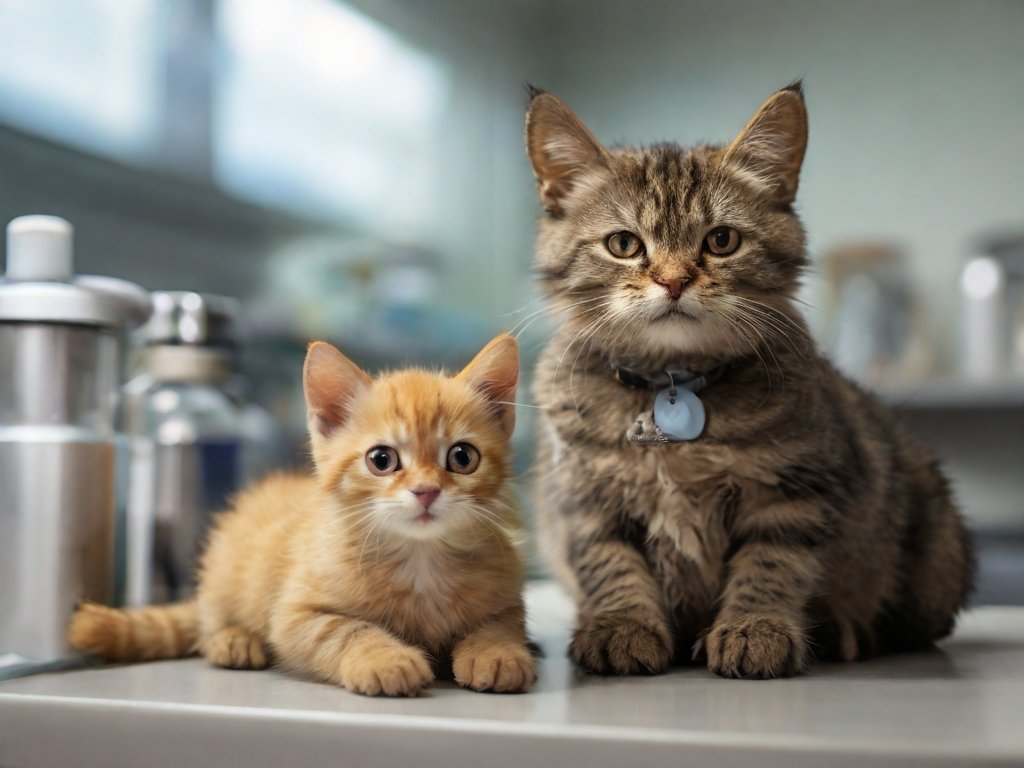 gato e cachorro no veterinario