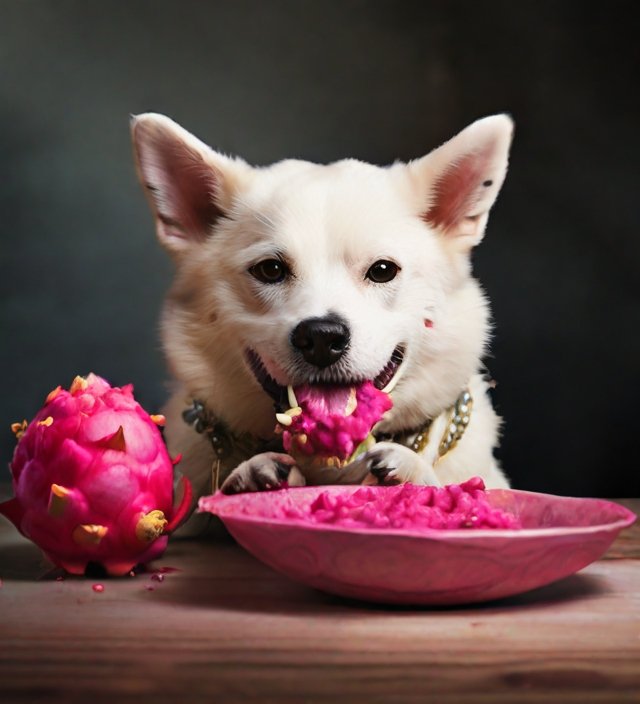 cachorro comendo pitaya